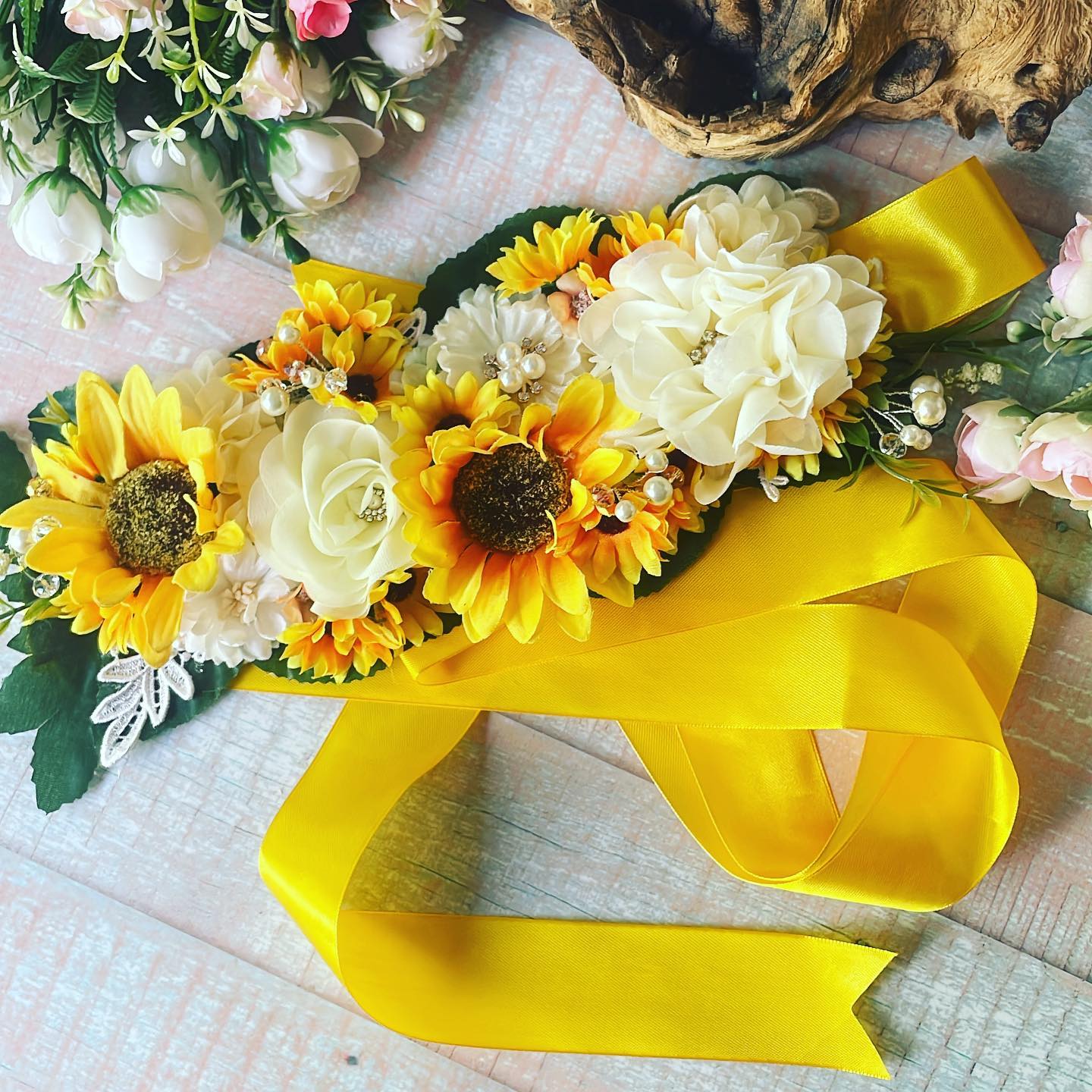 50% OFF Cinturón de maternidad margaritas