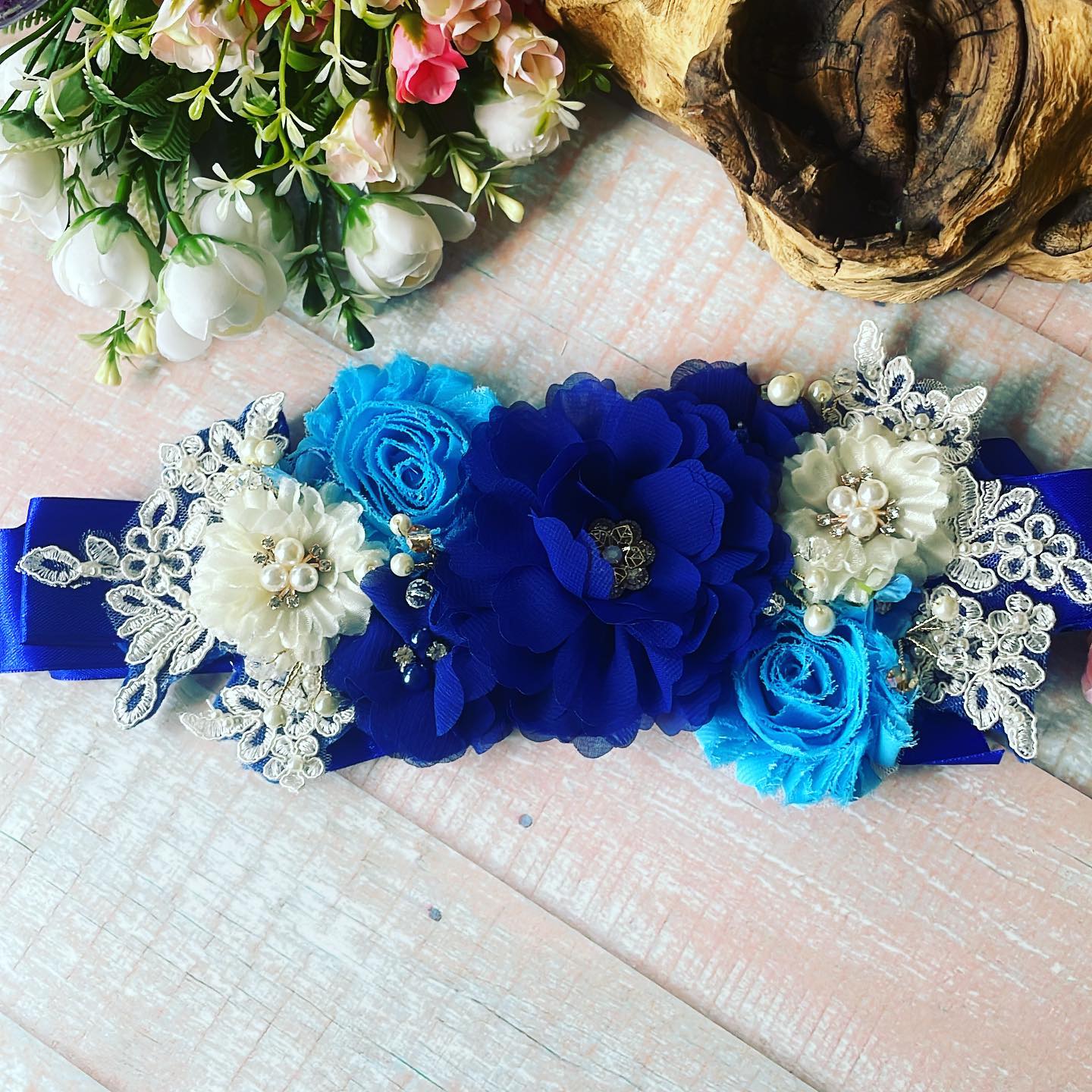 50%OFF Cinturón de maternidad tonos azul