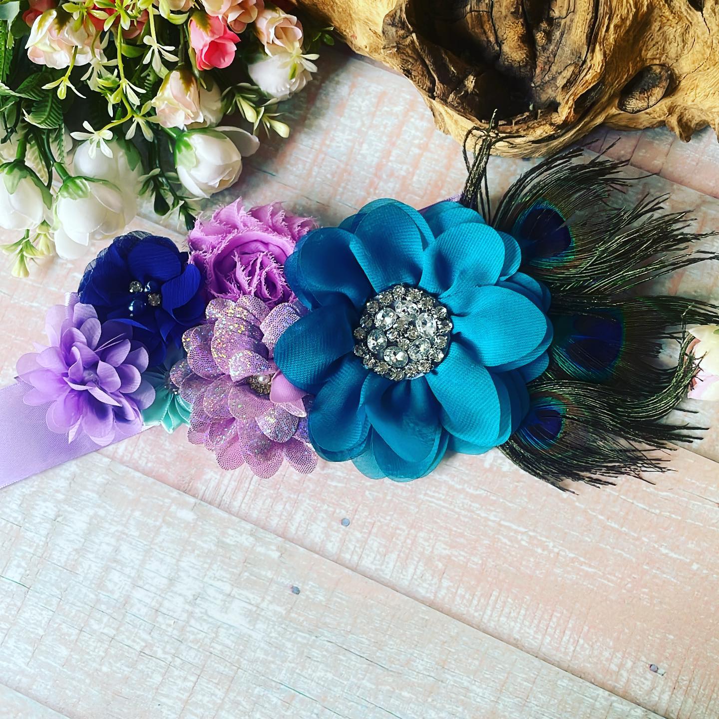 50% OFF Cinturón de maternidad tonos azul y púrpura