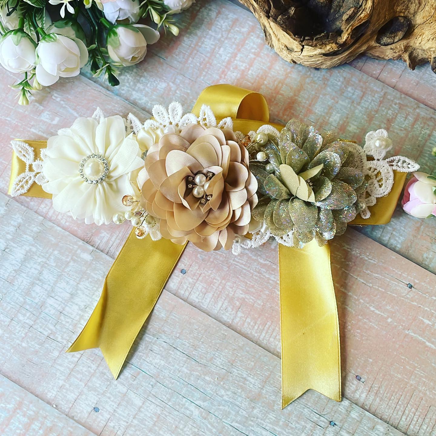 50%OFF Cinturón de maternidad tonos amarillo