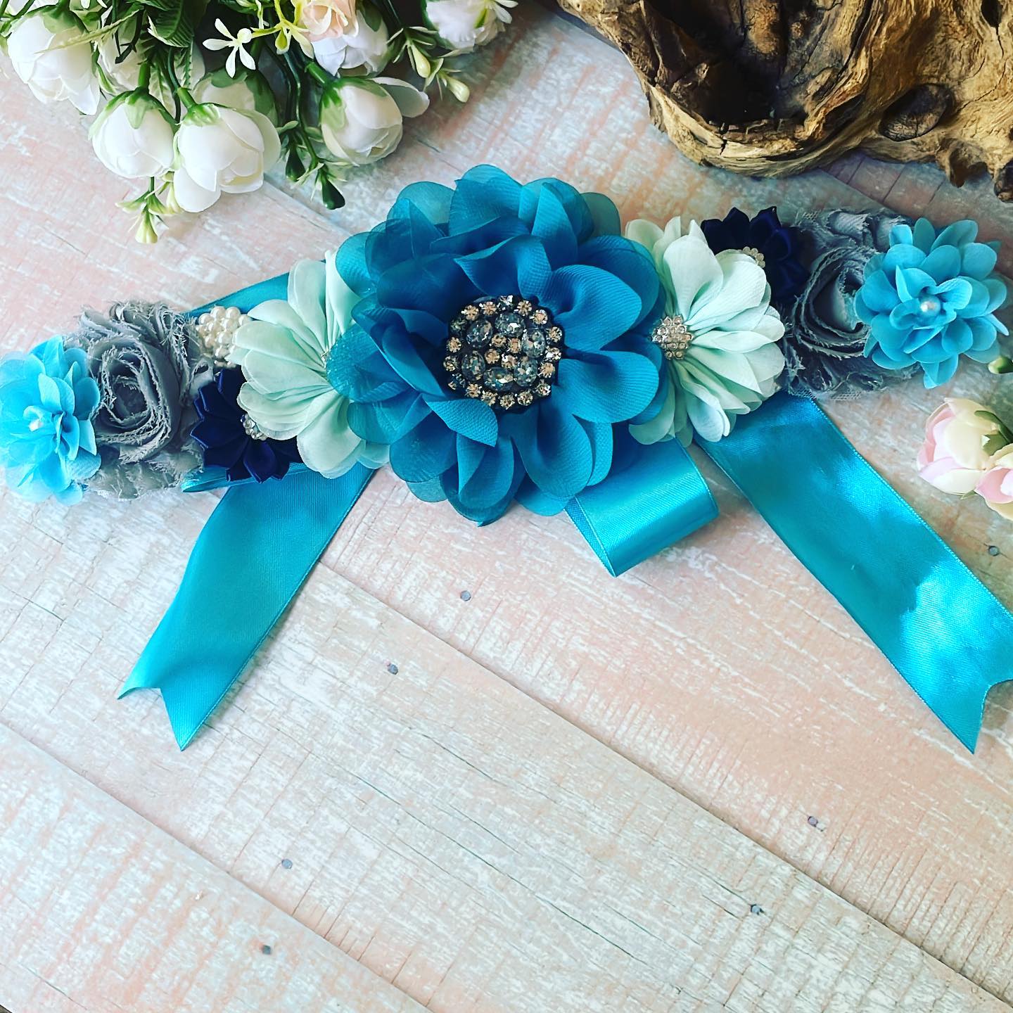 50%OFF Cinturón de maternidad turqueza