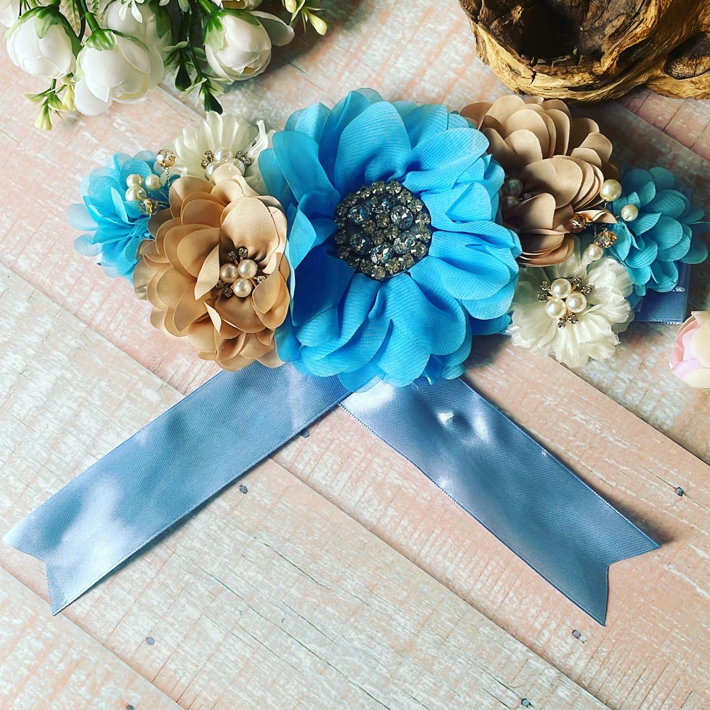 50%OFF Cinturón de maternidad tonos azules