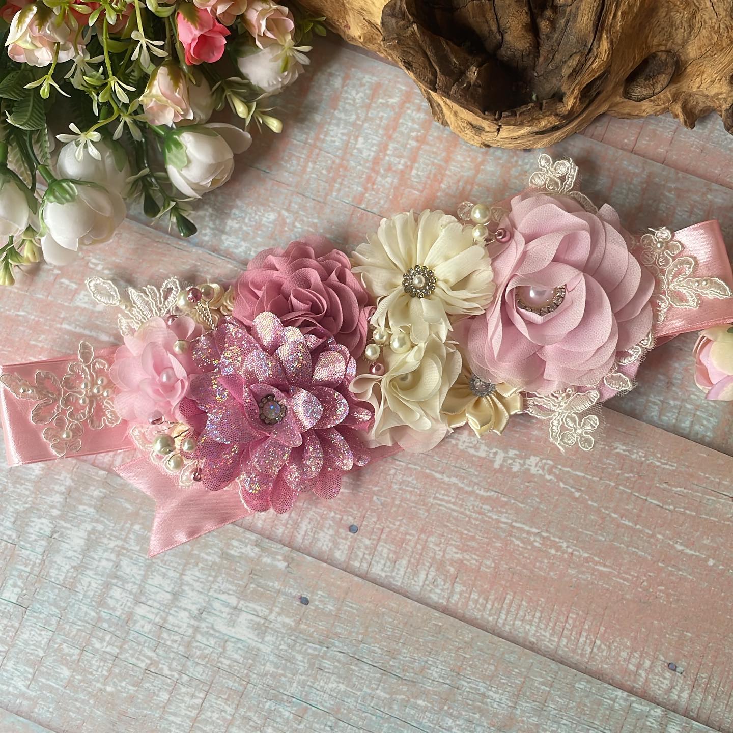 50%OFF Cinturón de maternidad tonos rosado