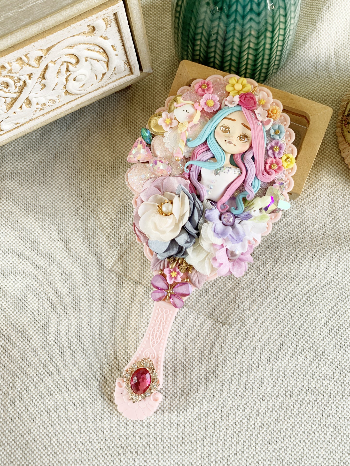 50%OFF Espejito de mango temático Unicornio