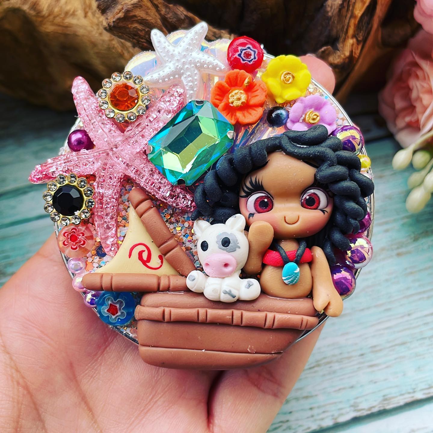 Espejito de bolsillo temático Moana