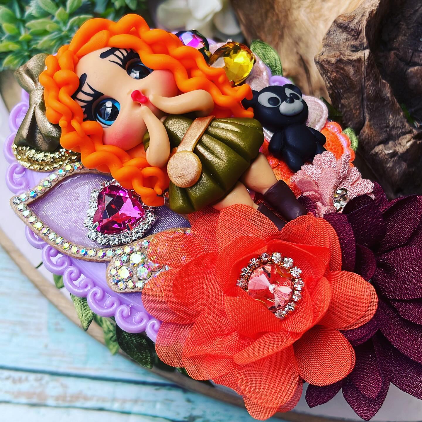 Espejito de mango temático Valiente