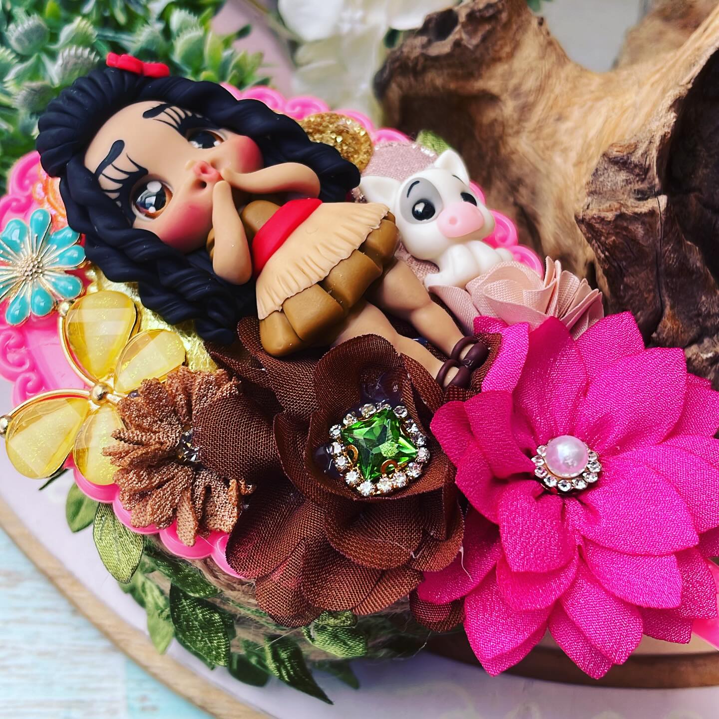 Espejito de mango temático Moana