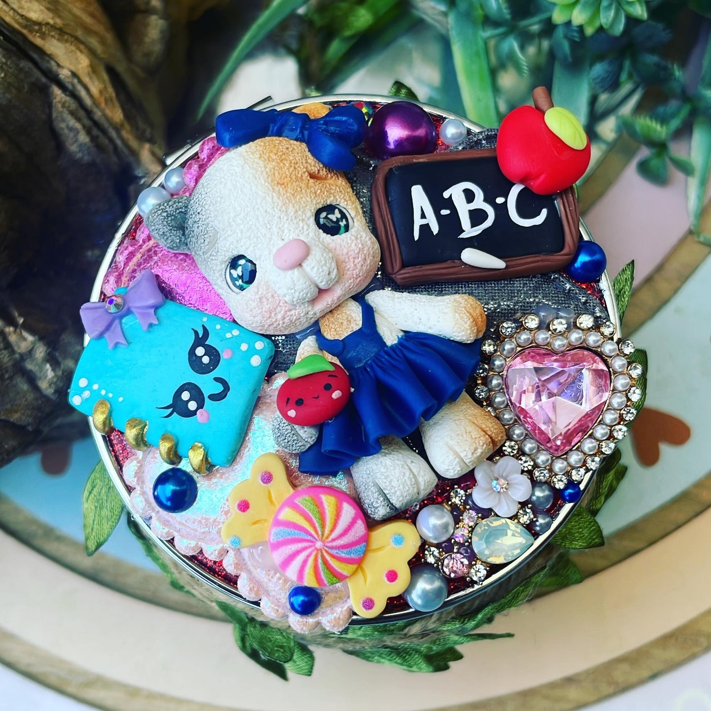 Espejito de bolsillo Escolares | Osito pinto