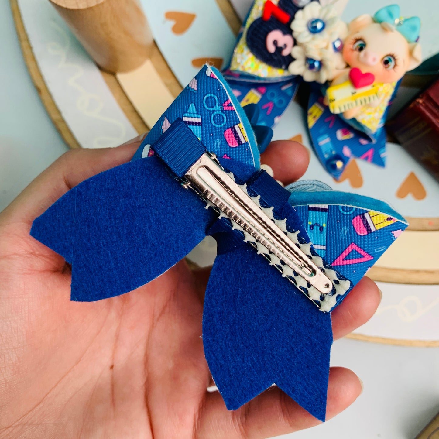 50%OFF Par de prensitas con lazos temática Escolares | Números