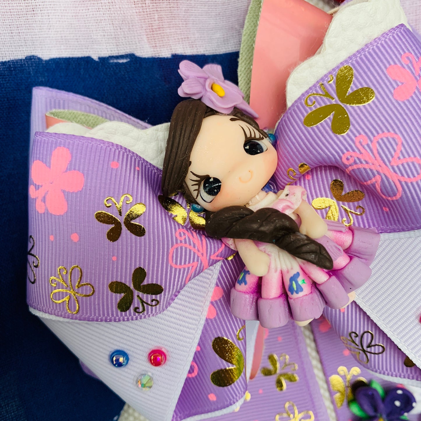 Lazo patriótico con diseño guaria morada Modelo 2