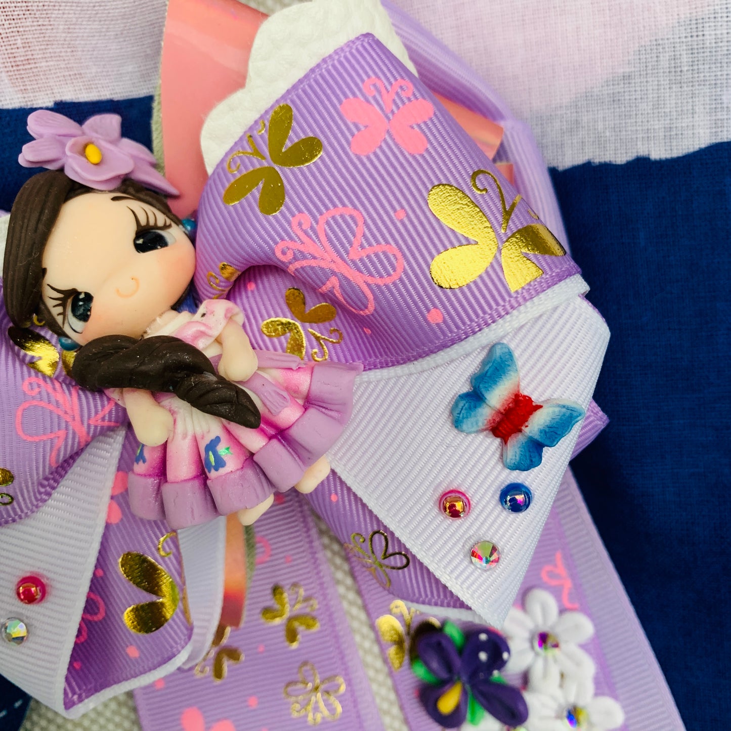 Lazo patriótico con diseño guaria morada Modelo 2