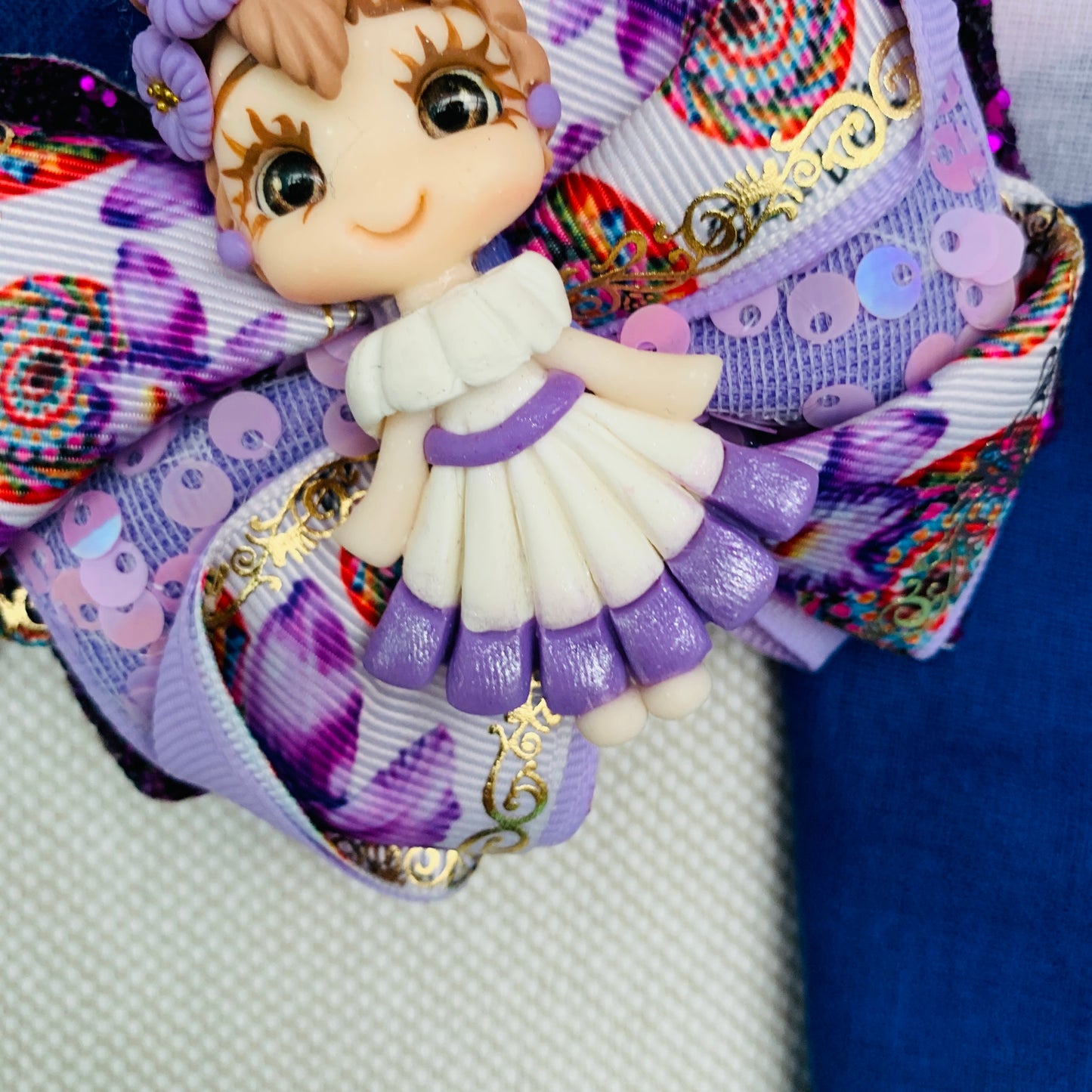 Lazo patriótico con diseño guaria morada Modelo 3