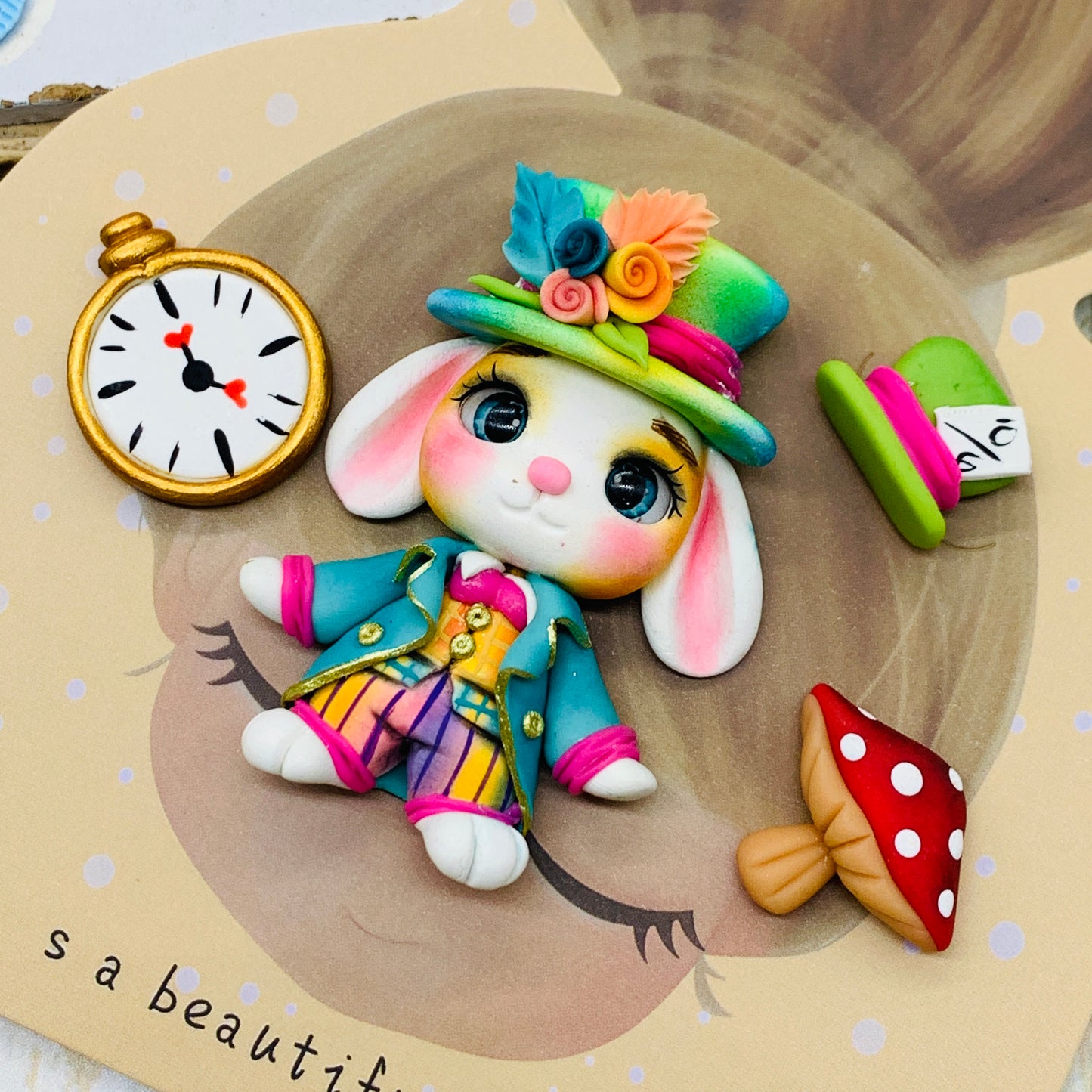 Set crea tu lazo/moño + porcelana temática Alicia en el país de las Maravillas Modelo 20