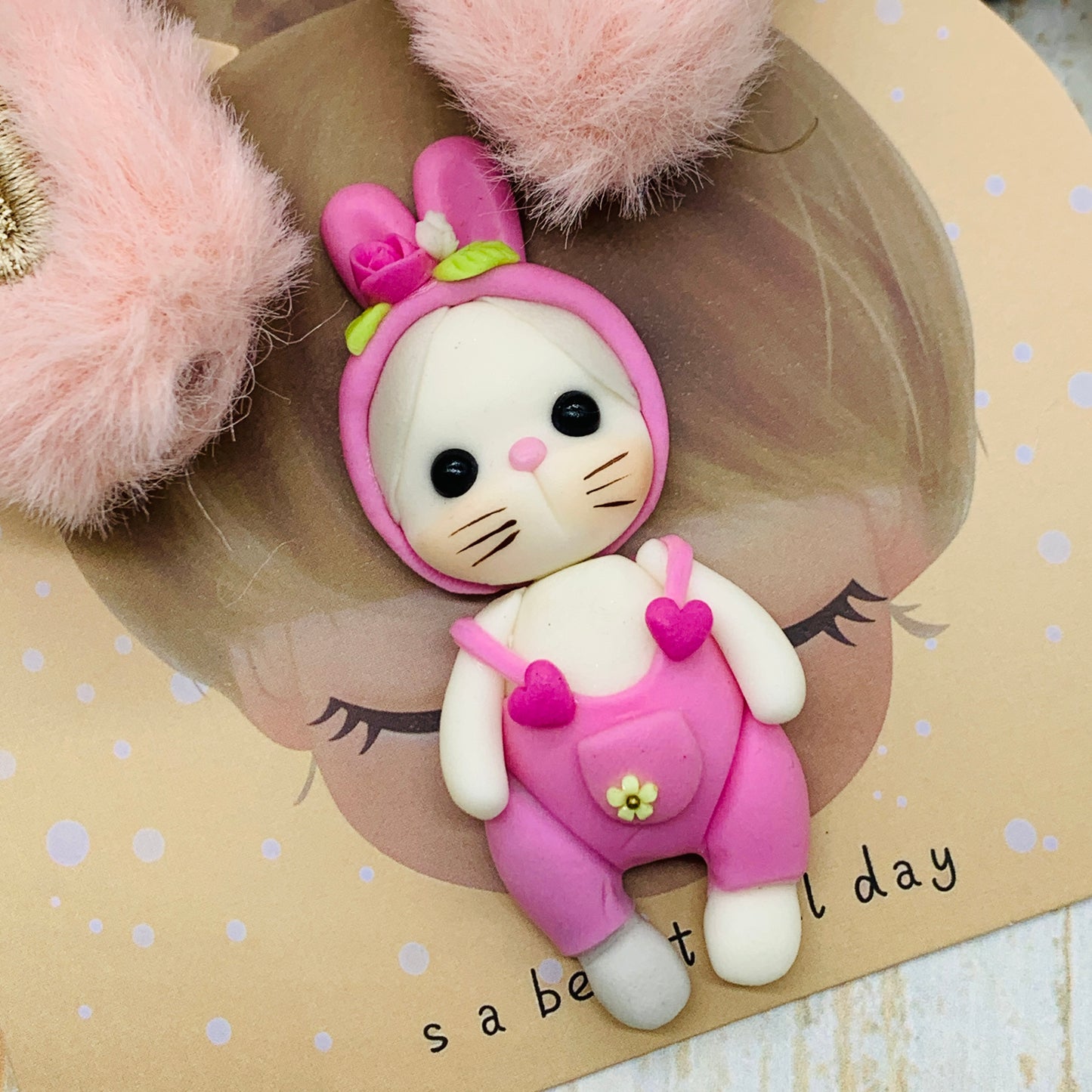 Set crea tu lazo/moño + porcelana temática Conejita Modelo 26