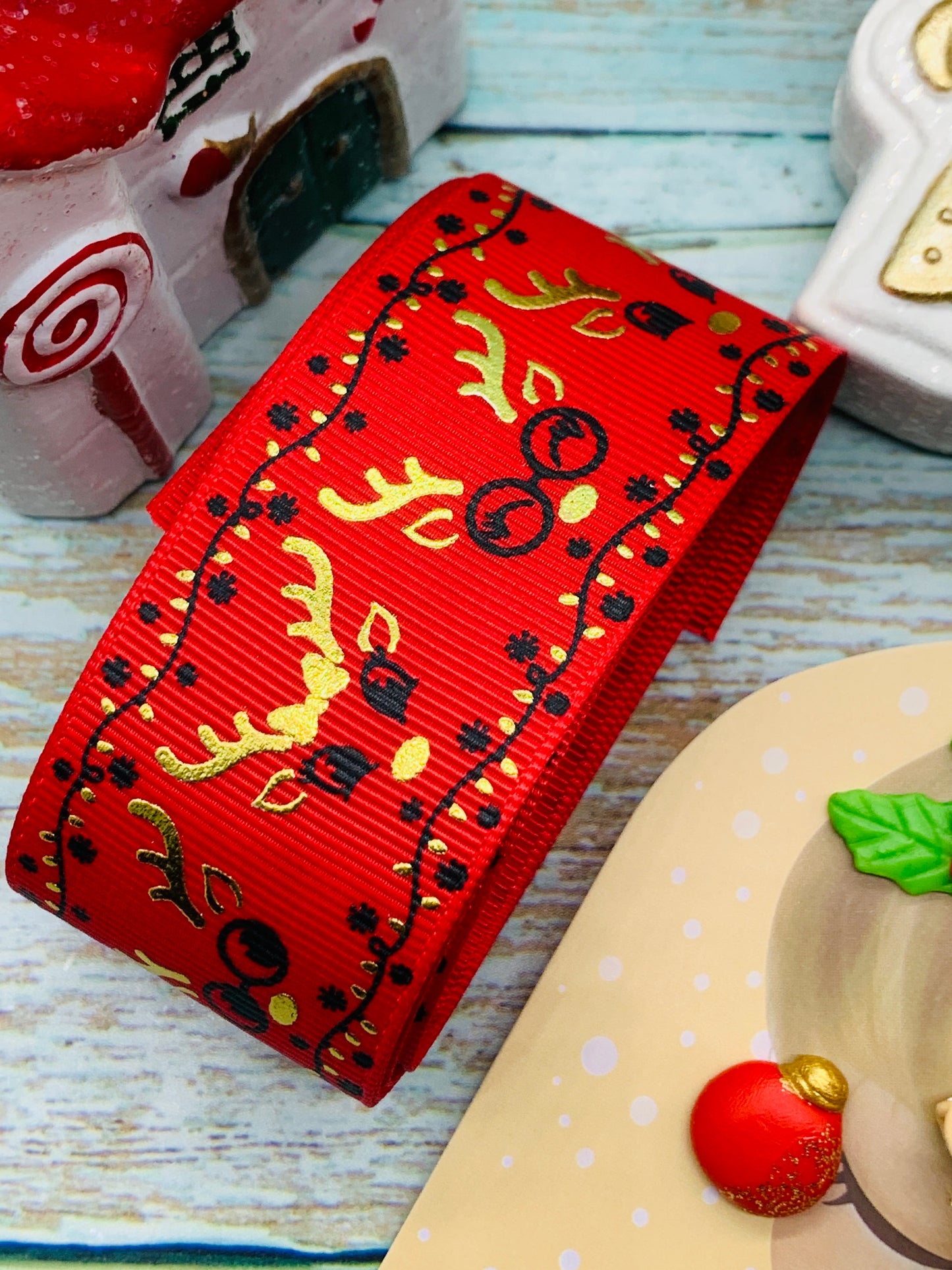 Set crea tu lazo/moño + porcelana temática Navidad Niñitas - MODELO 4.2