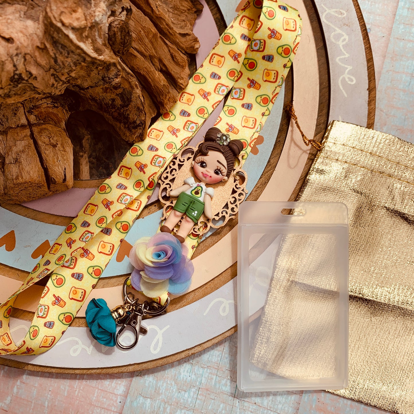 Portagafete de 3 piezas temático | Niñita Aguacate