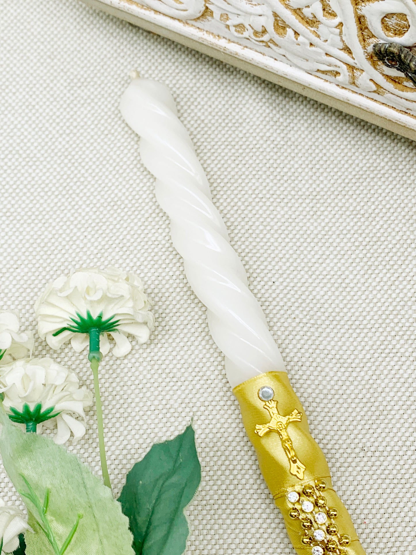 Candela torneada dorada