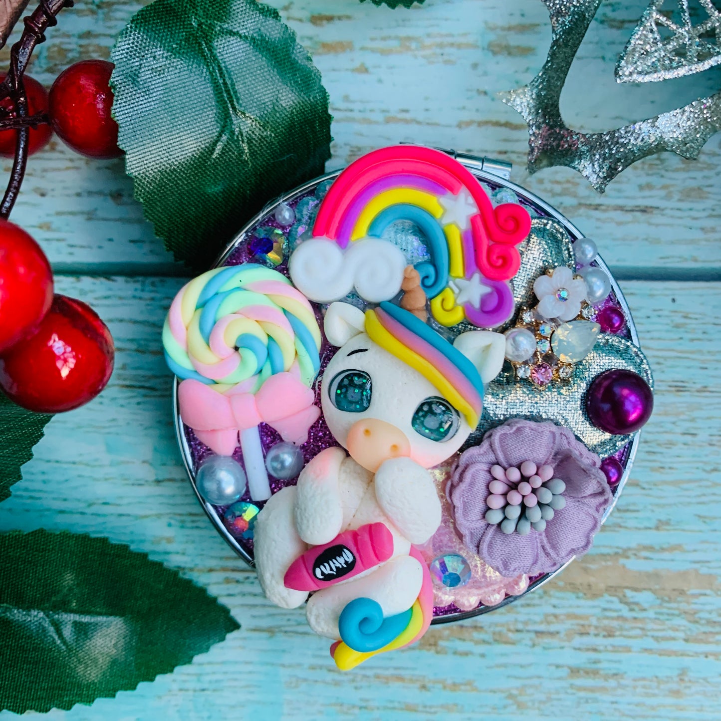 Espejito de bolsillo Escolares | Unicornio