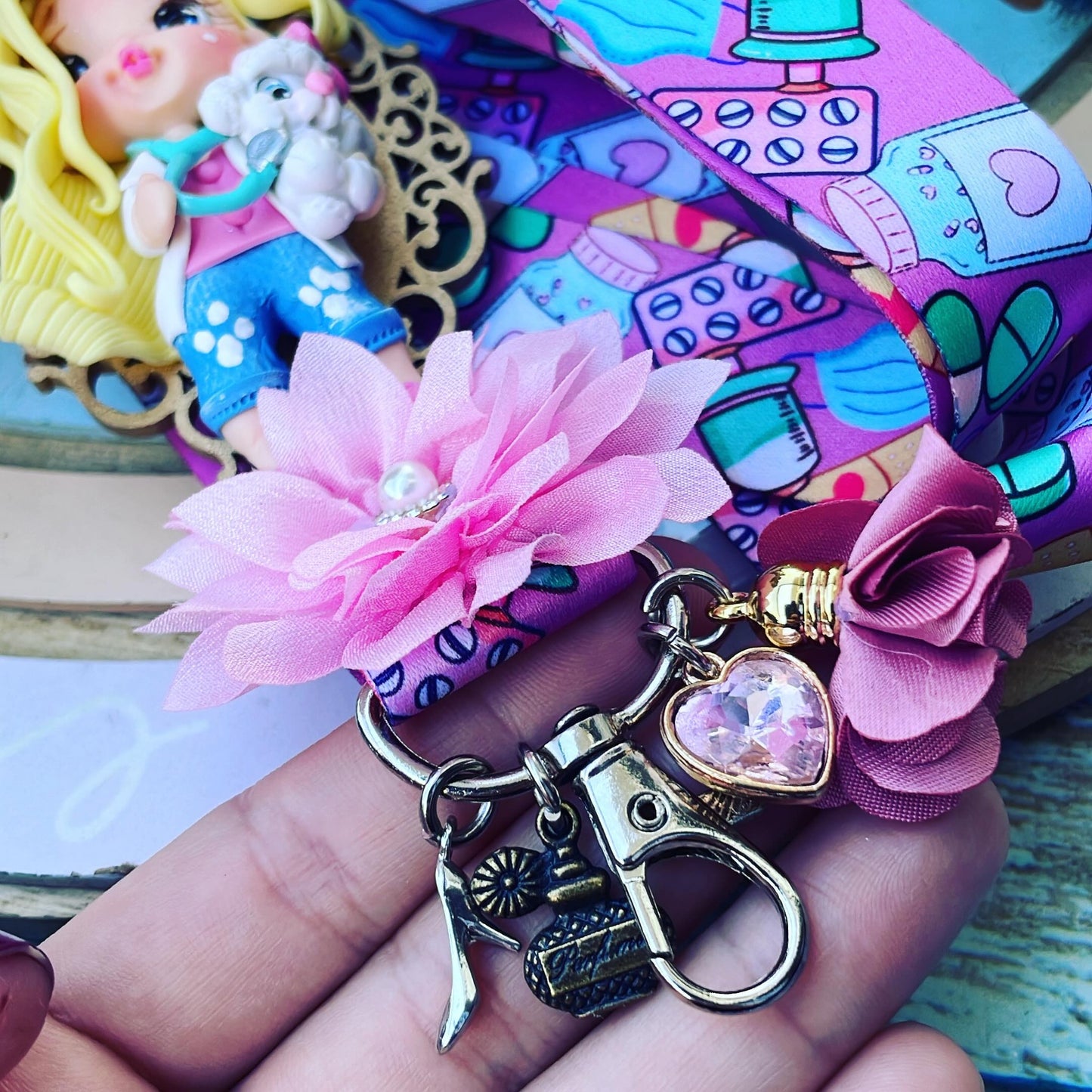 Portagafete de 3 piezas temático Salud: Enfermera | Doctora