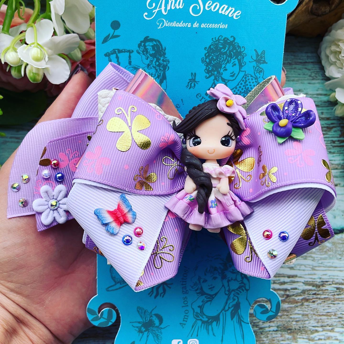 Lazo patriótico con diseño guaria morada