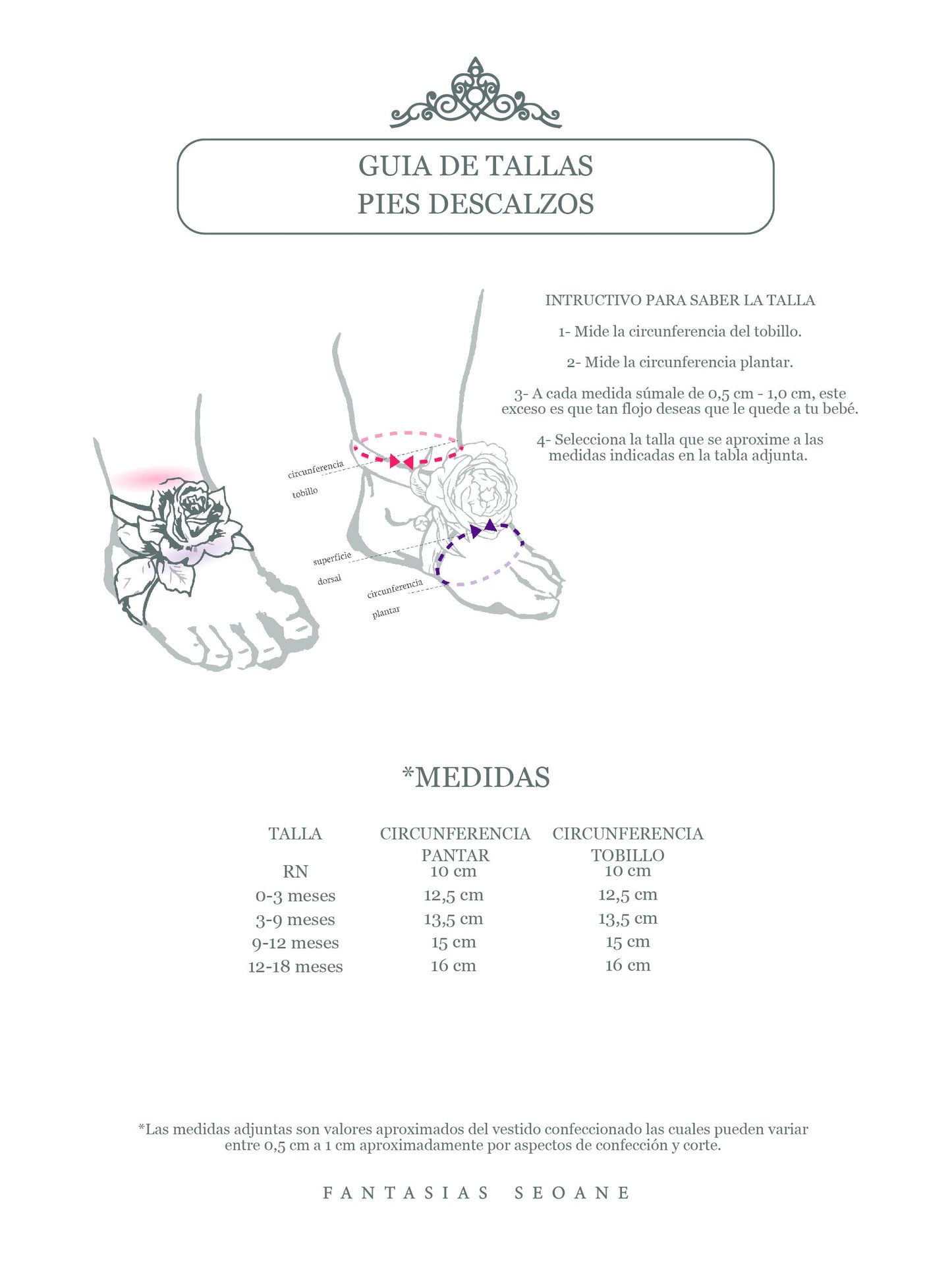 Pies descalzos con multiflores ivory