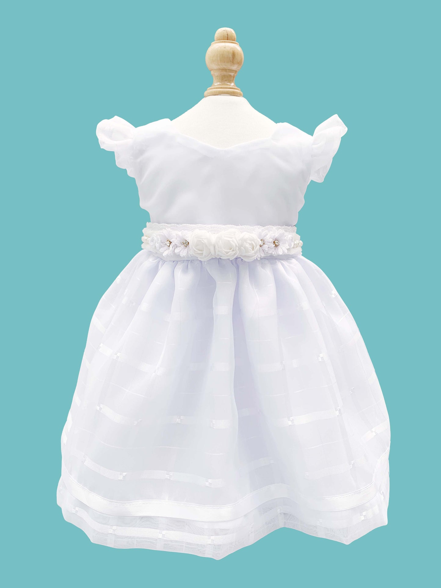 Vestido 3 piezas desmangado con diseño de patrones falda + cinturón + calzoncito. Colección Ángel de la guarda Estilo 3