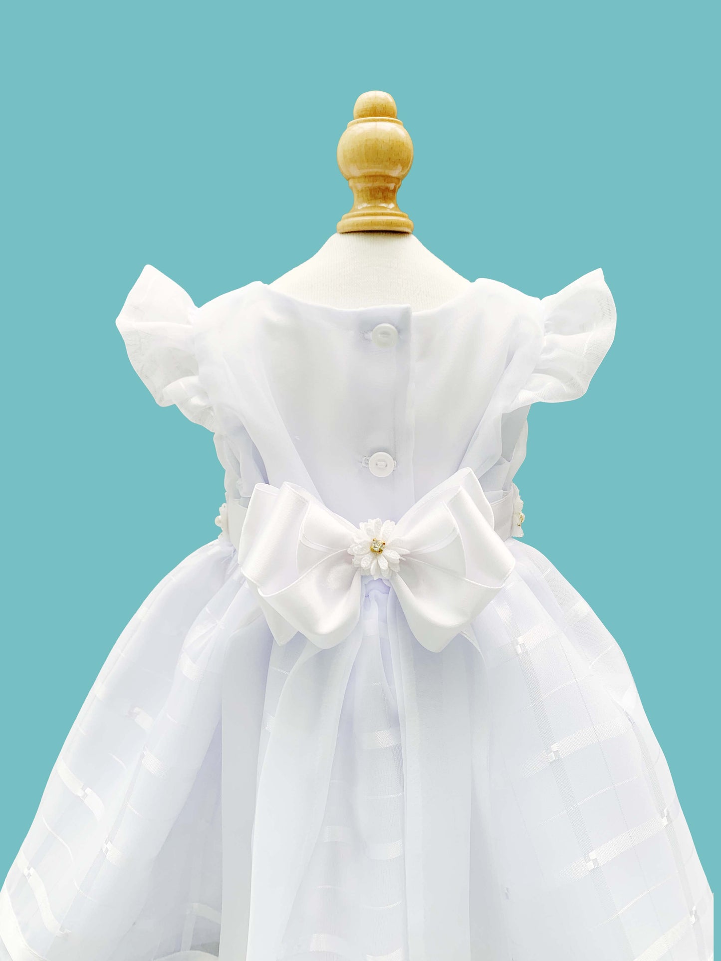 Vestido 3 piezas desmangado con diseño de patrones falda + cinturón + calzoncito. Colección Ángel de la guarda Estilo 3