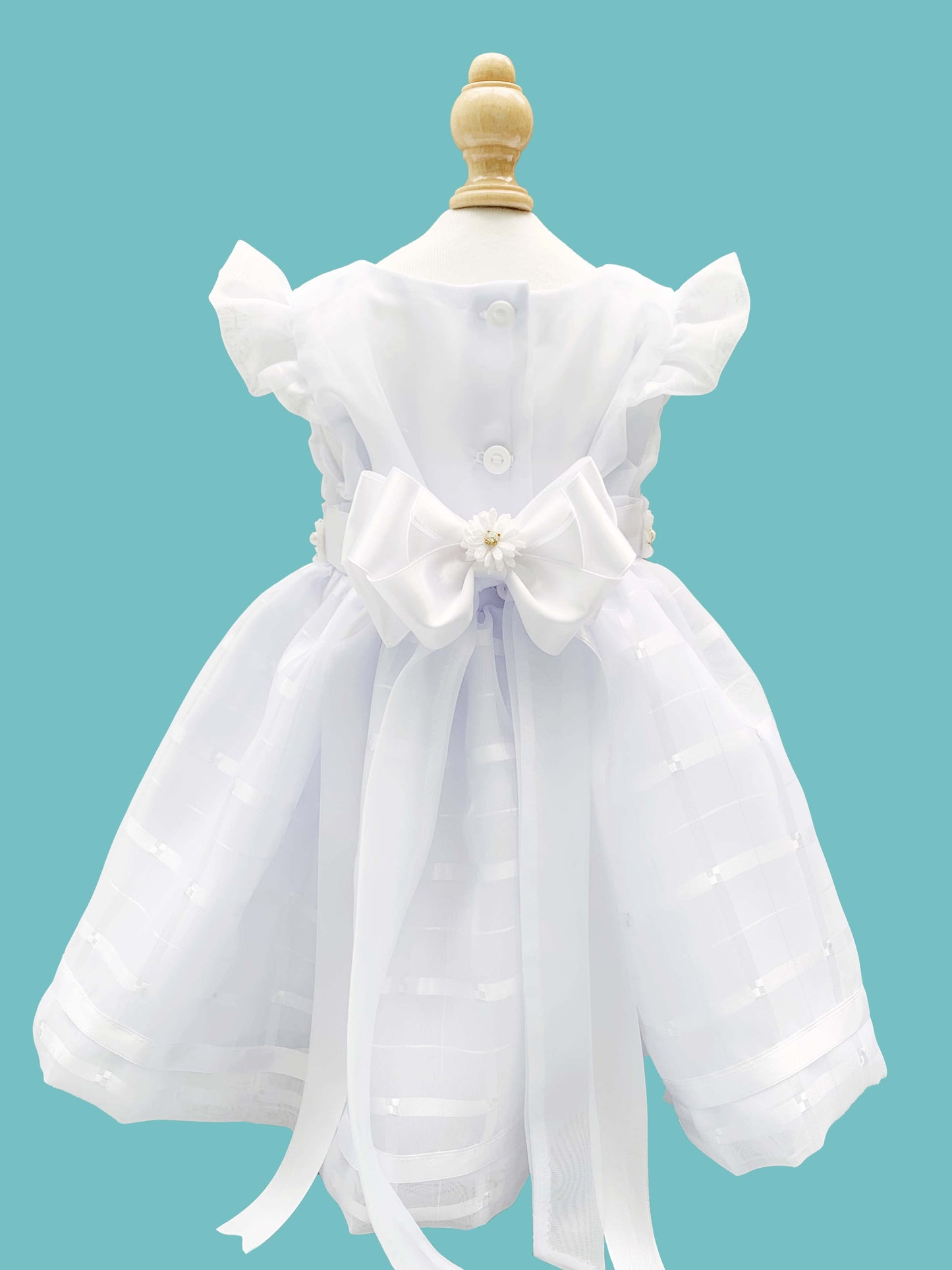 Vestido 3 piezas desmangado con diseño de patrones falda + cinturón + calzoncito. Colección Ángel de la guarda Estilo 3