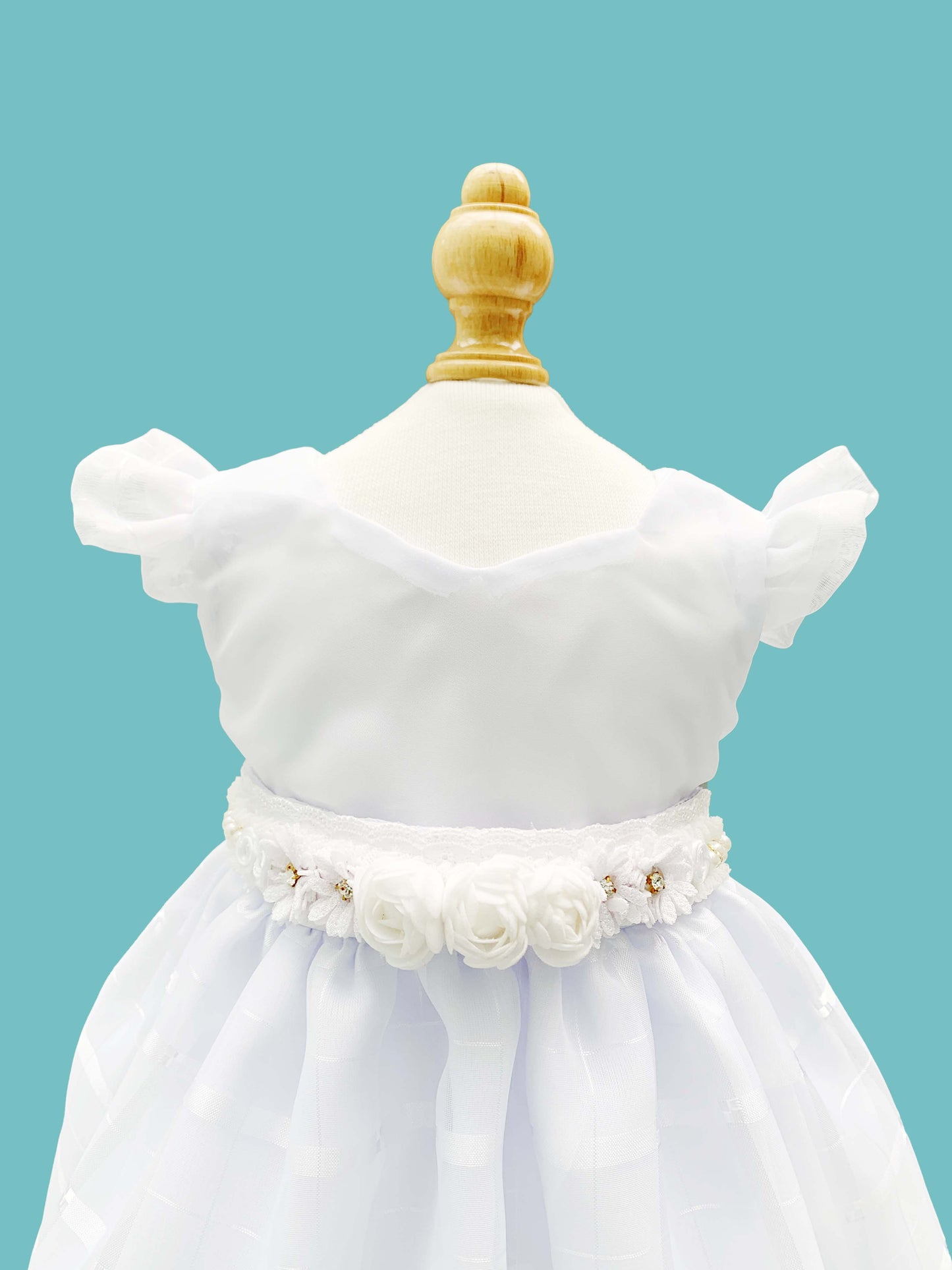 Vestido 3 piezas desmangado con diseño de patrones falda + cinturón + calzoncito. Colección Ángel de la guarda Estilo 3