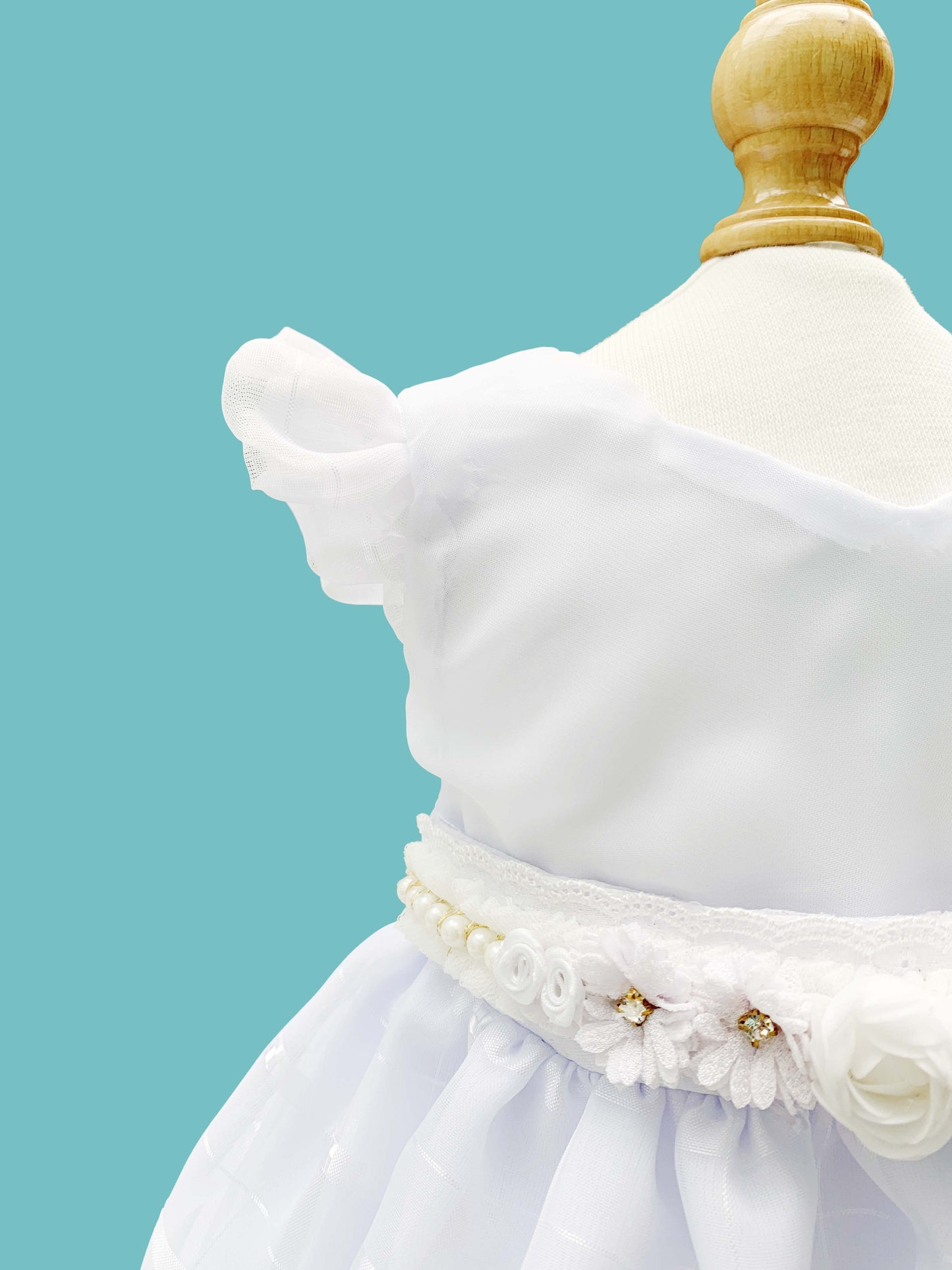 Vestido 3 piezas desmangado con diseño de patrones falda + cinturón + calzoncito. Colección Ángel de la guarda Estilo 3