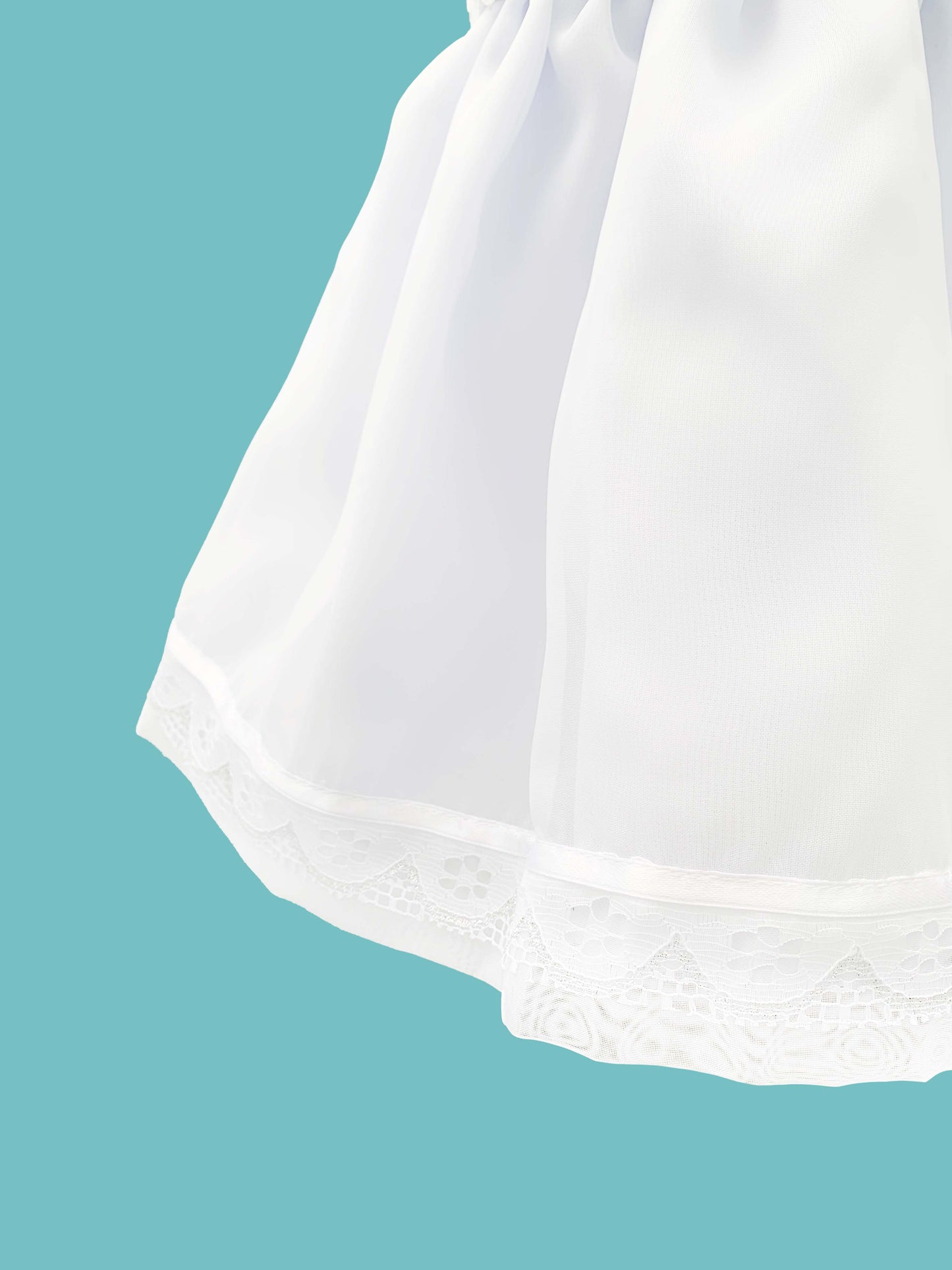 Vestido 3 piezas con labrado + cinturón + calzoncito. Colección Ángel de la guarda Estilo 1