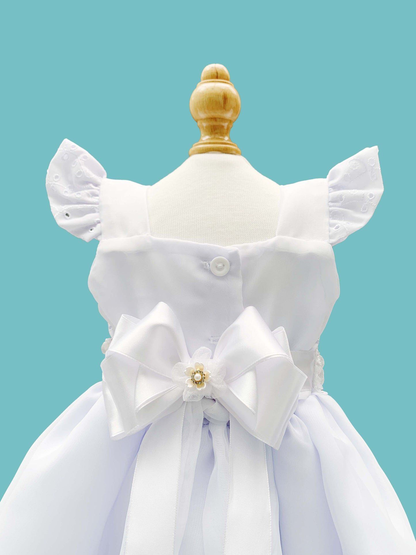 Vestido 3 piezas con tirante grueso vuelito + cinturón + calzoncito. Colección Ángel de la guarda Estilo 4