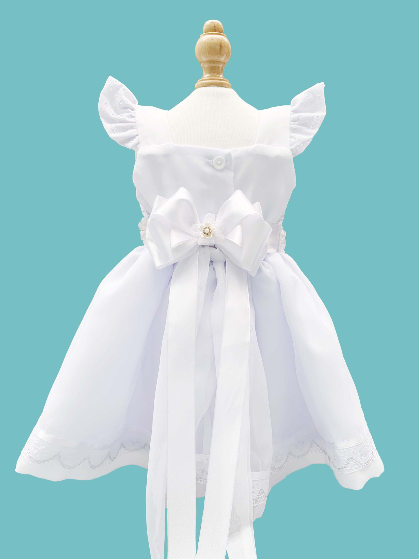 Vestido 3 piezas con tirante grueso vuelito + cinturón + calzoncito. Colección Ángel de la guarda Estilo 4