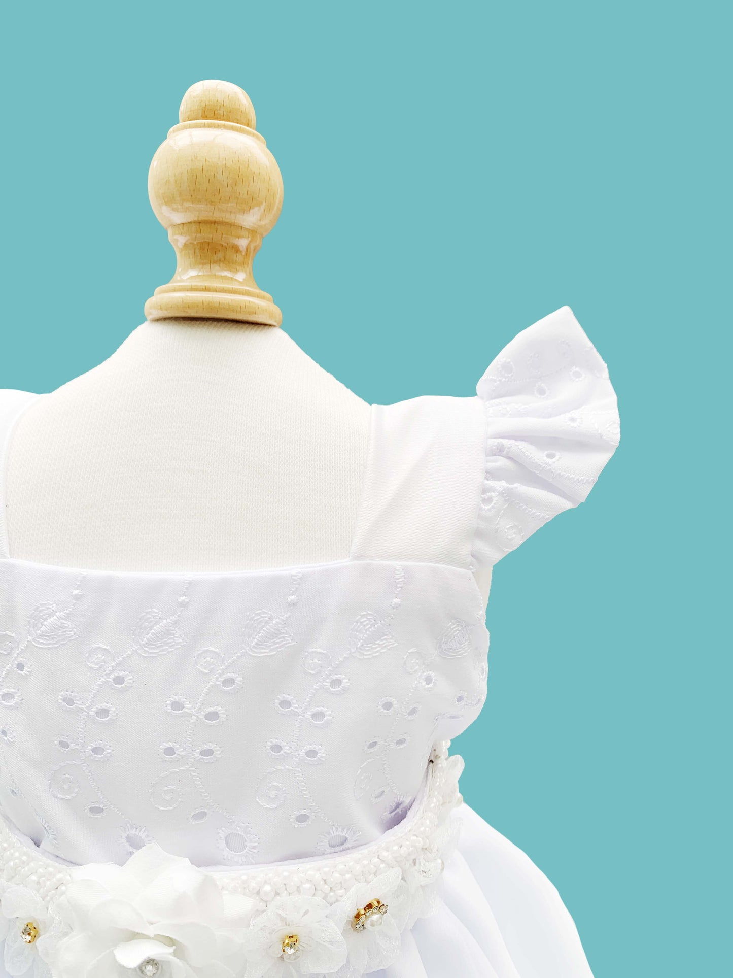 Set de Vestido 3 piezas con tirante grueso vuelito + cinturón + calzoncito. Colección Ángel de la guarda Estilo 4