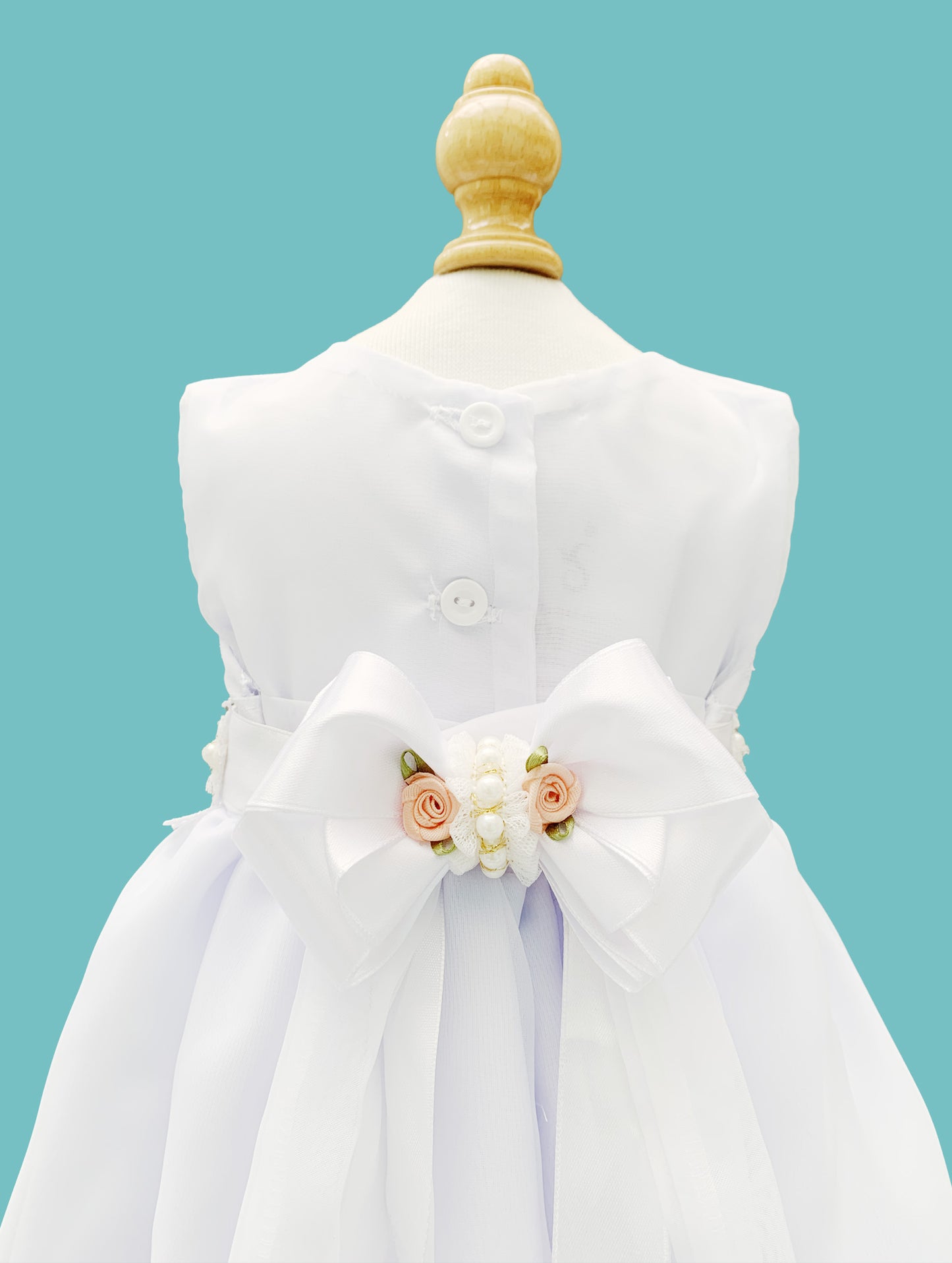 Vestido desmangado con librete + cinturón colección palo rosa Estilo 1