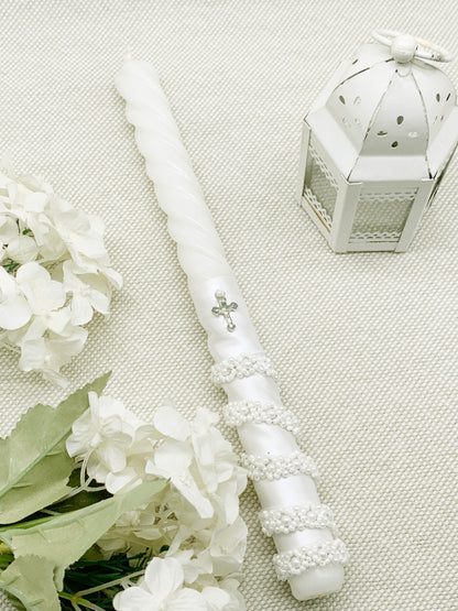 Candela torneada con detalles plateados Modelo 1