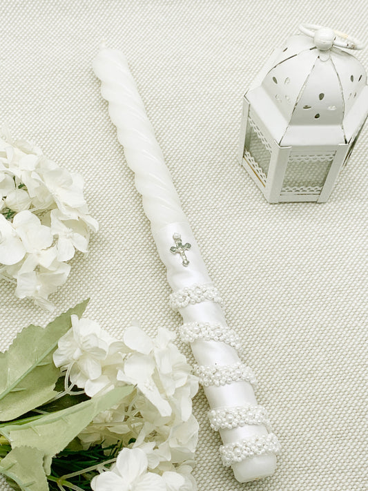 Candela torneada con detalles plateados Modelo 1