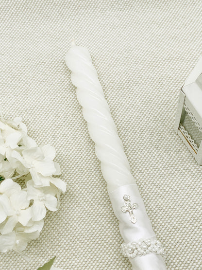 Candela torneada con detalles plateados Modelo 1