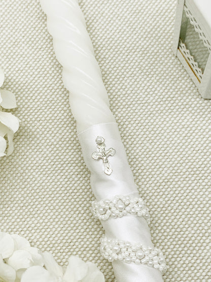 Candela torneada con detalles plateados Modelo 1