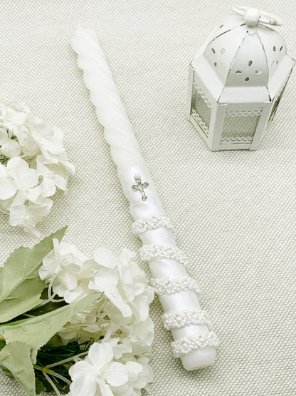 Candela torneada con detalles plateados Modelo 1