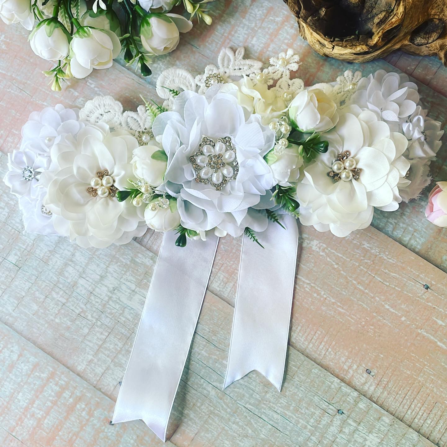 50%OFF Cinturón de maternidad tonos blancos