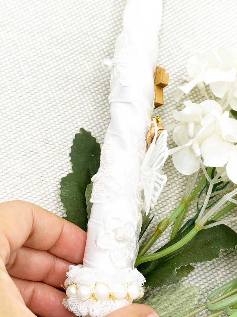 Candela torneada con tonos dorado