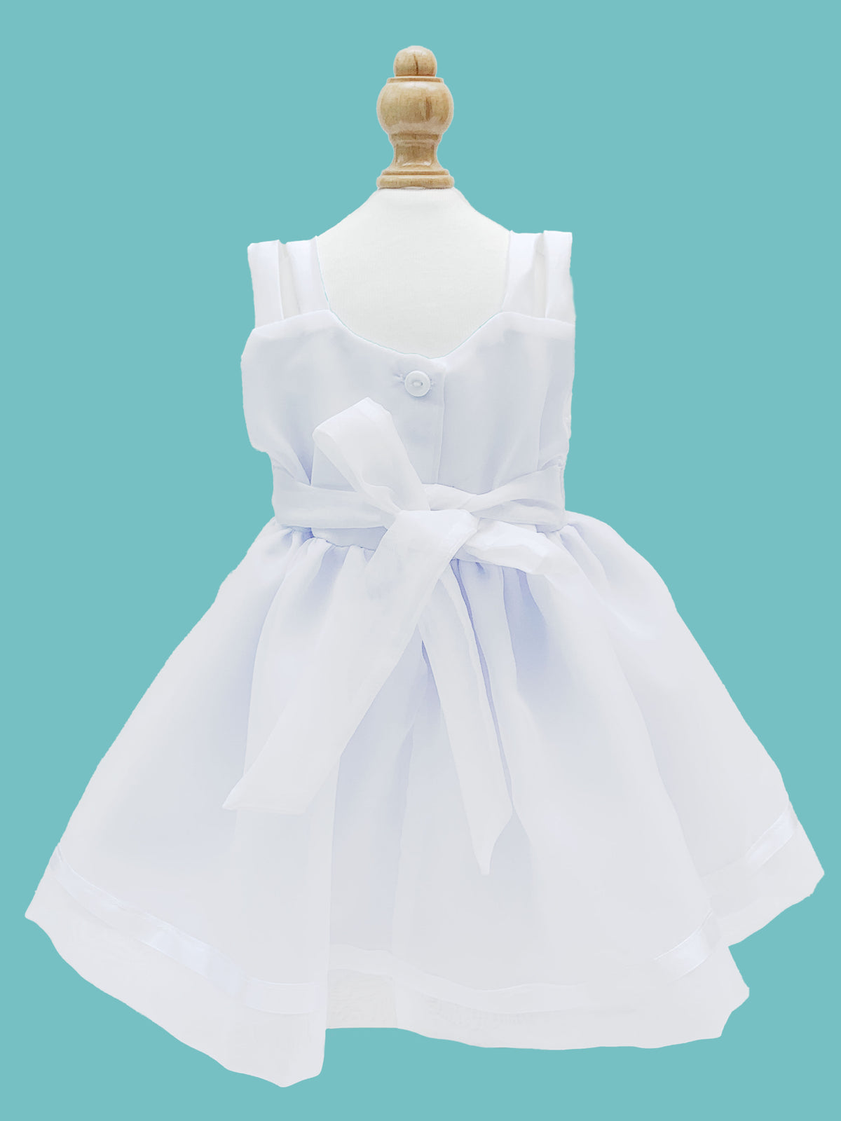 Vestido para Bautizo tirantes dobles labrado rosas