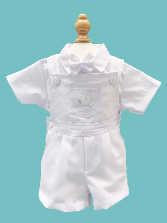 Overall 3 piezas peto tejido rombos estilo short