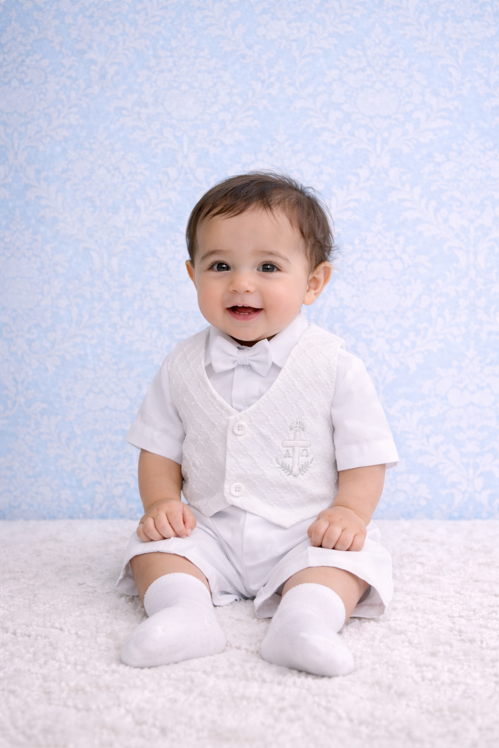 Traje con chaleco labrado rombos bordado estilo pantalón o short