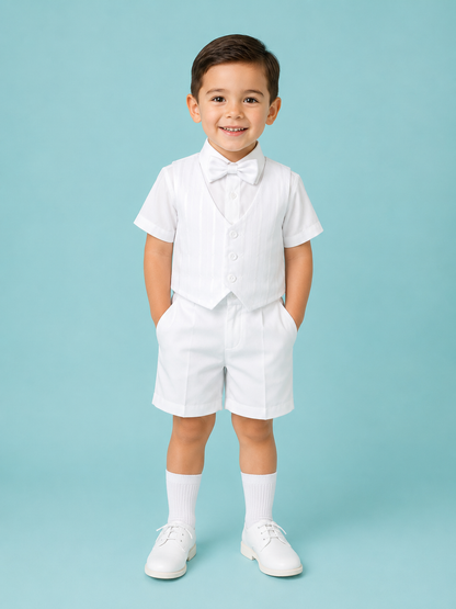 OFERTA TIENDA EN LINEA Traje con chaleco cuadriculado estilo short