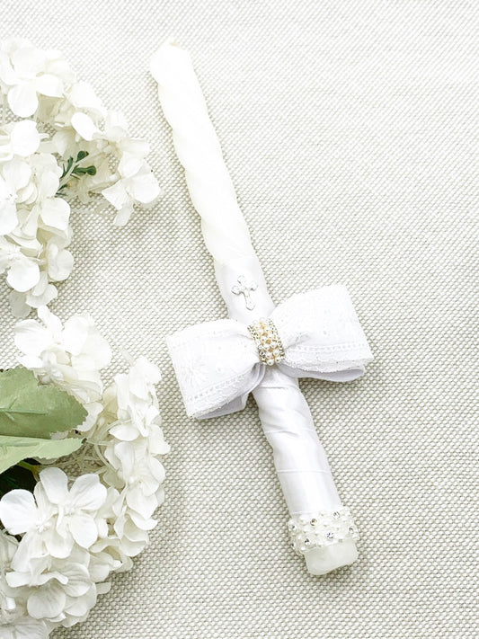 Candela con tira bordada fina