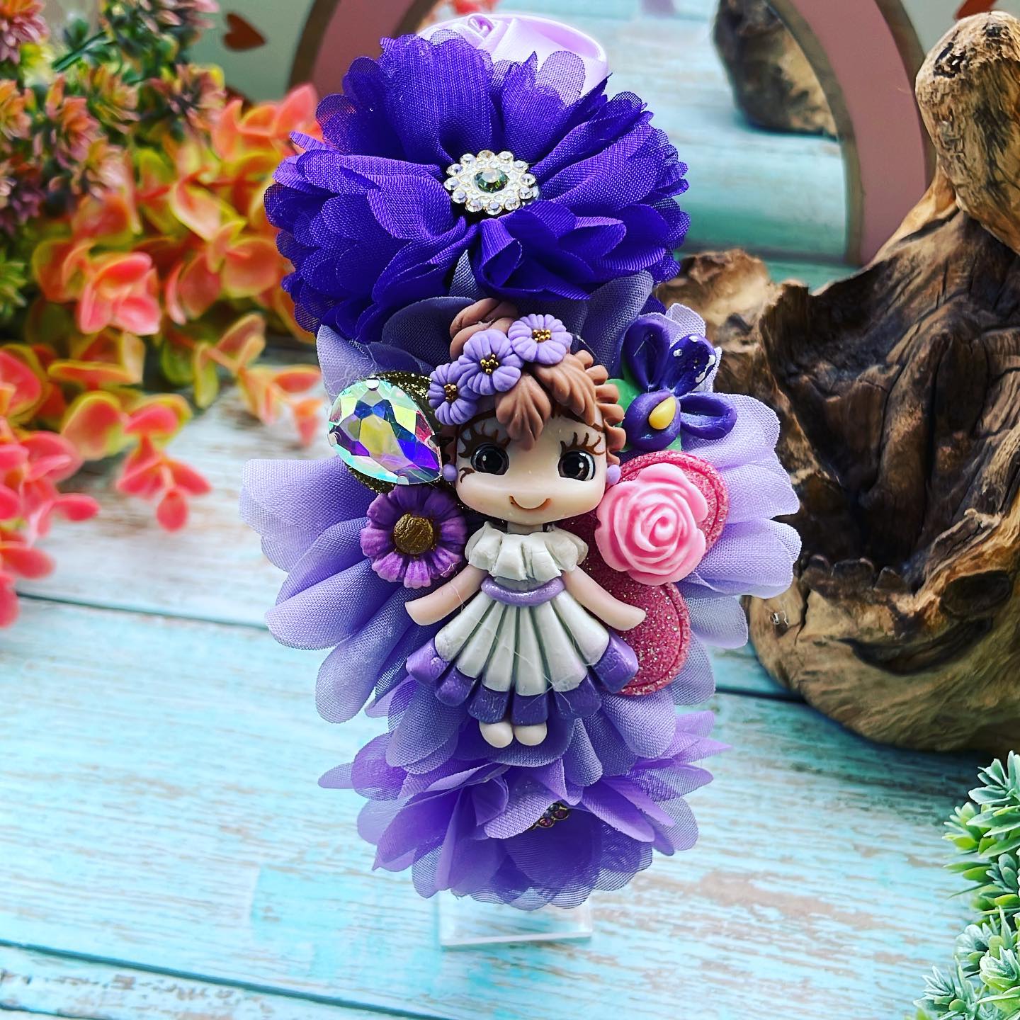 Diadema con detalles patrióticos morado