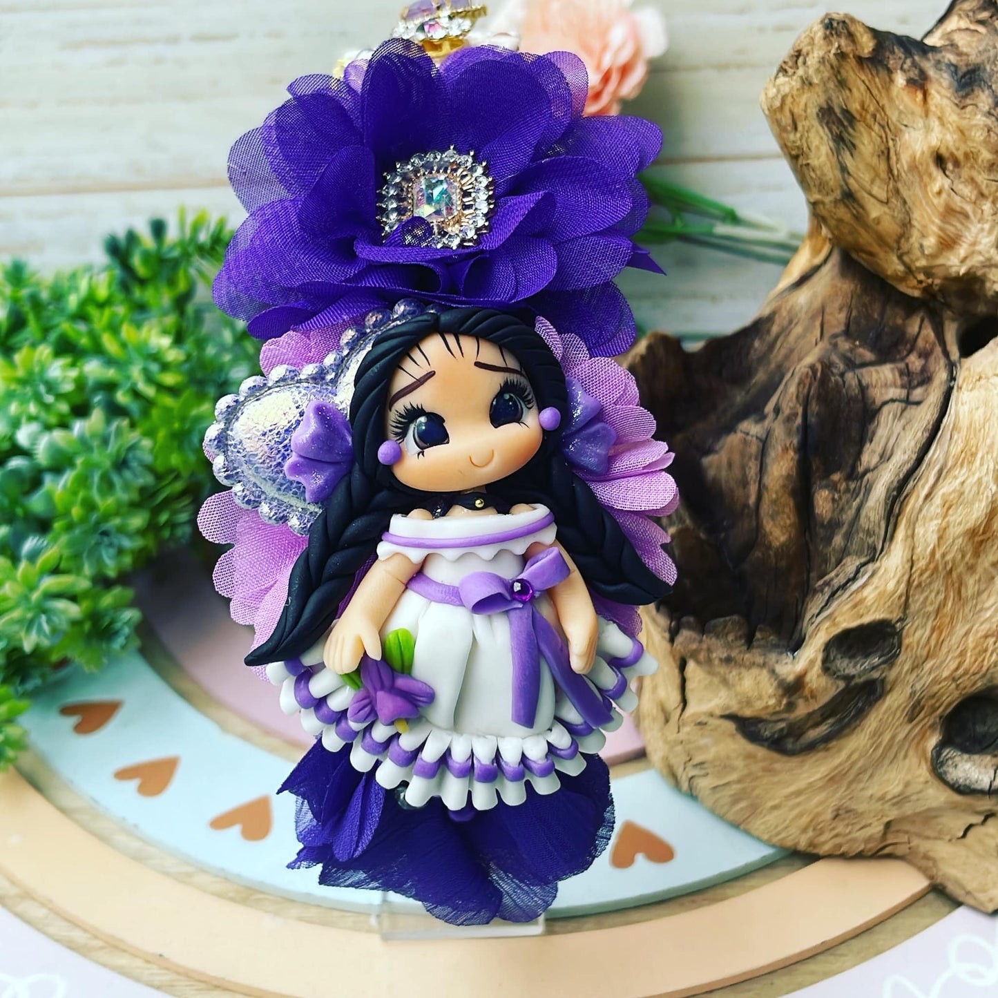 Diadema con detalles patrióticos morado