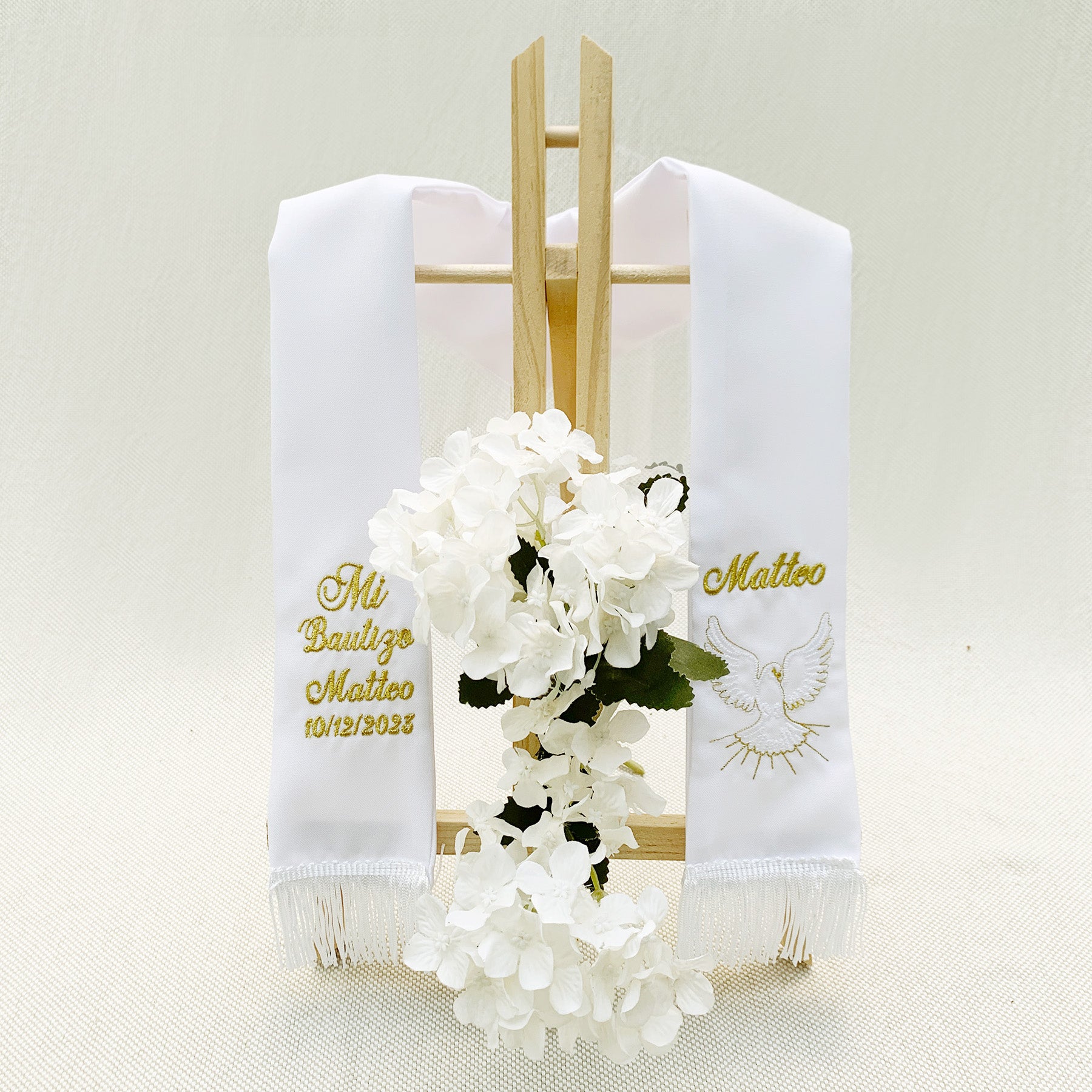 Estola Personalizada Espiritu Santo dorado o plateado (8 días hábiles fabricación)